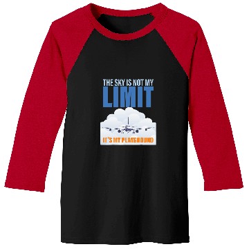 Discover Sky No Limit Playground Pilot Aviation Airplane Aircraft Baseball Tees