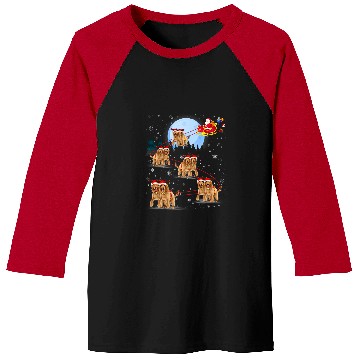 Discover Dog Cocker Spaniel Lover Reindeer Sleigh Santa Snow Christmas Baseball Tees
