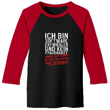 Discover Mens Im a software developer and no gynaologic computer scientist Baseball Tees