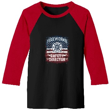 Discover USA Flag FIREWORKS SAFETY DIRECTOR Supervisor Manager Pyro Baseball Tees