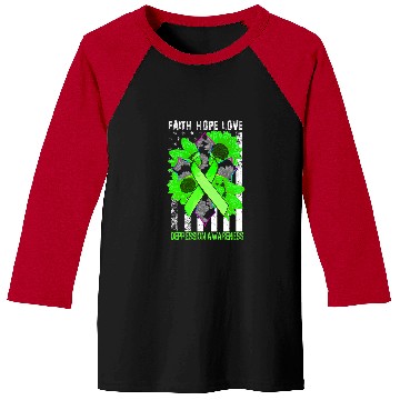 Discover Faith Hope Love Crossing Depression Awareness Baseball Tees
