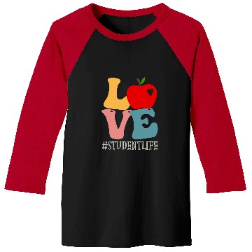 Discover Student Love Apple Groovy Retro Cute Back To School Baseball Tees