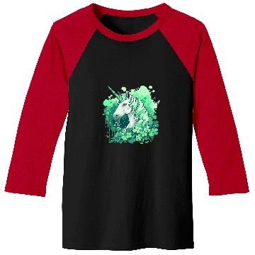 Discover Fantasy Green Clovers Unicorns Design For St Patricks Day Baseball Tees