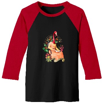 Discover FANCY ART READING DRESSED FLAMINGO Baseball Tees