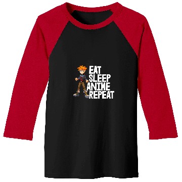 Discover Eat Sleep Anime Repeat Funny Animation Baseball Tees