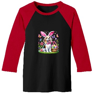 Discover Cute Bunny Beagle Dog Easter Eggs Basket Easter Day Delight Baseball Tees