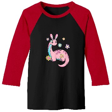 Discover brontosaurus bunny ears egg easter day dinosaur dino boys Baseball Tees