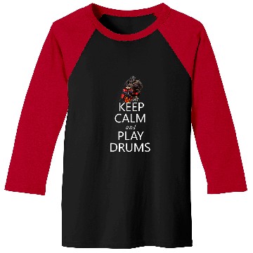 Discover Drums Drummer Keep Calm and Play Drums Gorilla Drums Baseball Tees