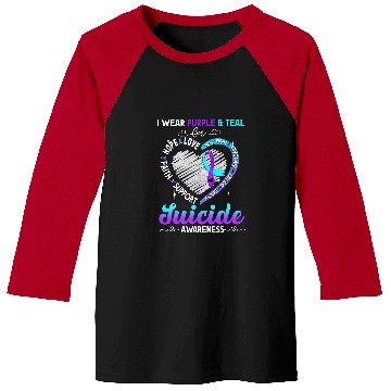Discover I Wear Purple Teal For suicides Awareness Gifts Baseball Tees