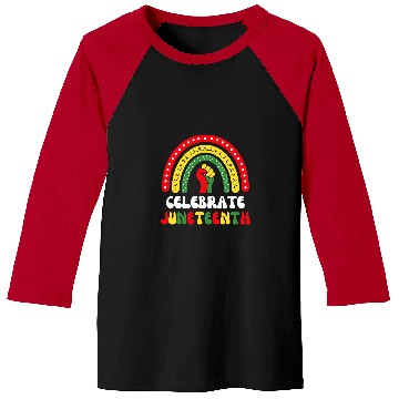 Discover Celebrate Juneteenth Rainbow 1865 Black History 1 Baseball Tees