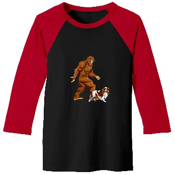 Discover Cavalier Pet Fun bigfoots Walking Cavalier King Charles Spaniel Sasquatch Baseball Tees