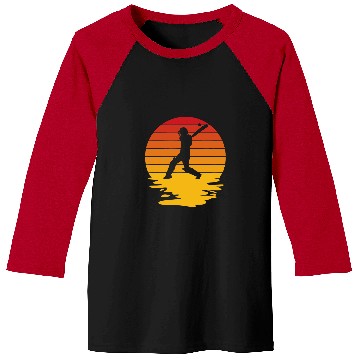 Discover Cricket Fan Retro Sunset Cricket Cricket Player Baseball Tees