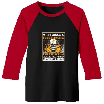 Discover Electrician Skull Lineman Engineer Construction Electrician Baseball Tees