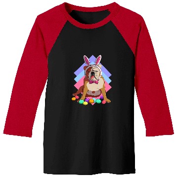 Discover English Bulldog Pet Easter Bunny Ears Baseball Tees