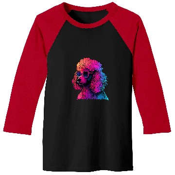 Discover Poodle Pet Synthwave 80s Retrowave Aesthetic Baseball Tees