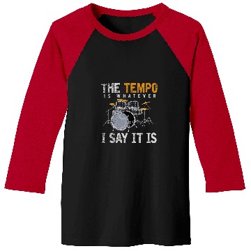 Discover Funny Drummer Set Rock Music Drummer Percussion Tempo Drums Baseball Tees