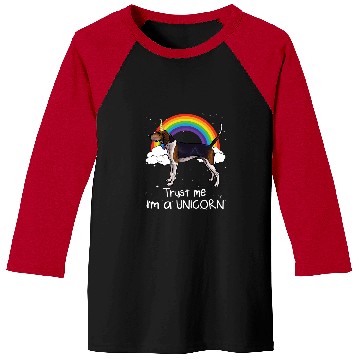 Discover Coonhound Pet Rainbow Treeing Walker Coonhound Trust Me Im A Unicorn Baseball Tees