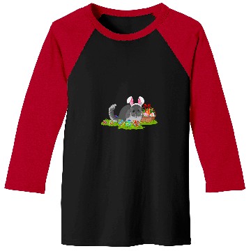 Discover Chinchilla Mammal Easter Egg Hunting Bunny Chinchilla Easter Sunday Baseball Tees