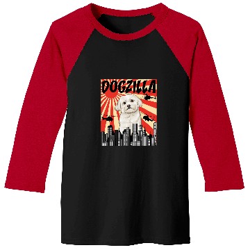 Discover Maltese Pet Funny Retro Japanese Dogzilla Baseball Tees
