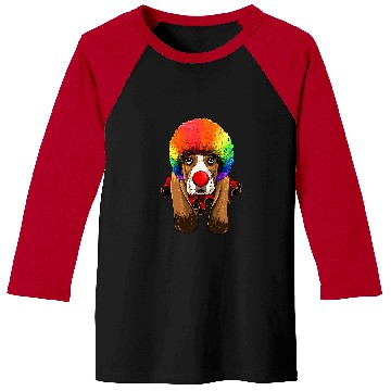 Discover Basset Hound Pet Clown Basset Hound Dog Carnival Circus Staff Pet Dog Lover Baseball Tees