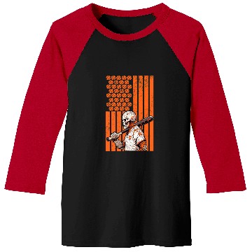 Discover Sport Baseball Halloween Skeletons Baseball Player Flag Baseball Tees