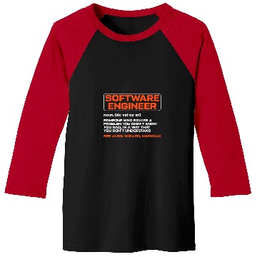Discover Software Engineer Developer Definition Programming Coder Baseball Tees