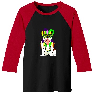 Discover English Bulldog Pet Mardi Gras Carnival Pet Baseball Tees