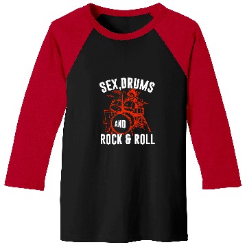 Discover Funny Drummer Rock Music Funny Drum Rock And Roll Slogan Baseball Tees