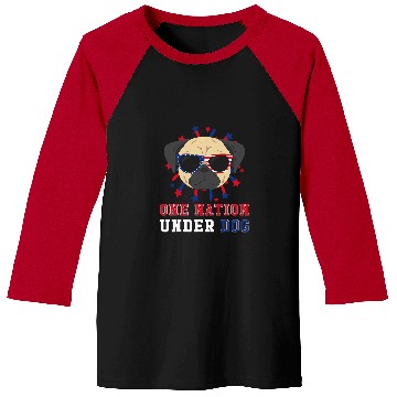 Discover Pug Pet 2One Nation Under Dog 4th Of July Baseball Tees