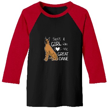 Discover Great Dane Pet Just A Girl Who Loves Her Great Dane Dog Puppy Love Baseball Tees