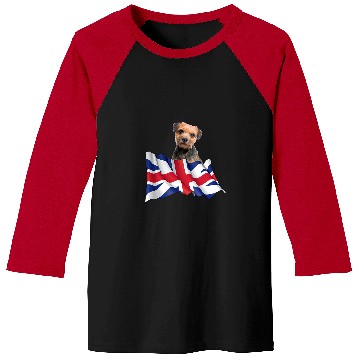 Discover Border Terrier Pet Union Jack Flag Dog Baseball Tees