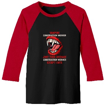 Discover Vampire Construction Worker Halloween Foreman Scary Mason Baseball Tees