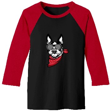 Discover Boston Terrier Pet Face Shutter Glasses Baseball Tees