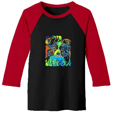 Discover Papillon Pet Face Puppy Pop Art Baseball Tees