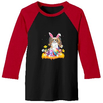 Discover Papillon Pet Funny Easter Egg Lover Papillon Dog Easter Sunday Baseball Tees