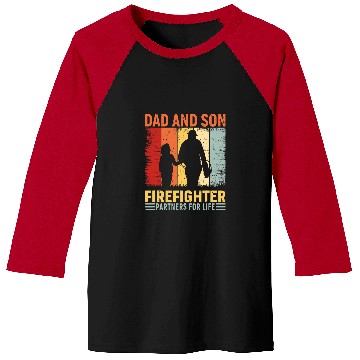 Discover dad and son firefighter partners for life Baseball Tees