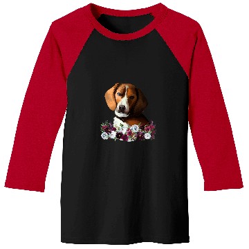 Discover Foxhound Pet Dog Floral Baseball Tees