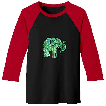 Discover Elephant Mammal animal motif colourful animal print art Baseball Tees