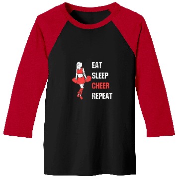 Discover Eat Sleep Cheer Repeat vintages Cheerleading Coach Baseball Tees