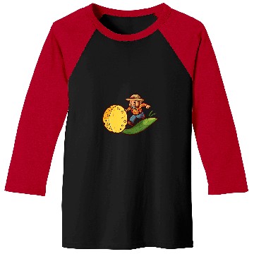 Discover Farmer Chasing Cheese Design Dairy Farmer Baseball Tees