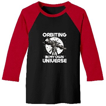 Discover Orbiting in My Own Universe Stargazer Telescope Astronomy Baseball Tees