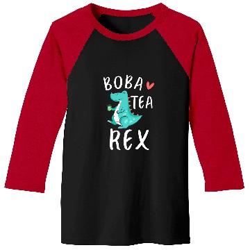 Discover Dinosaur Pet Boba Tea Dino Dinosaurs Bubble Pearl Milk Tea TRex Baseball Tees