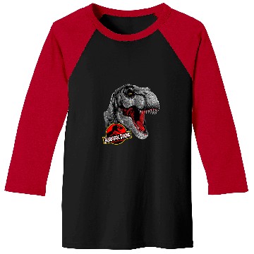Discover Dinosaur Pet Jurassic Park TRex Circle Art Fill Graphic Baseball Tees