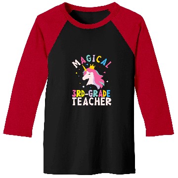 Discover Unicorn Pet Back To School 3rd Grade Teacher Baseball Tees