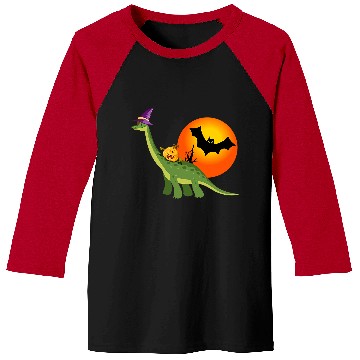 Discover Dinosaur Pet Brachiosaurus Witch Pumpkin Halloween Dinosaur Brontosaurus 8 Baseball Tees