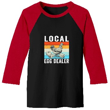 Discover Chicken Pet Local Egg dealers Funny Bleached Chicken Lover Farm Farmer 8 Baseball Tees