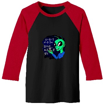 Discover Aliens UFO Studying Solving Math Science Physics Equations School 21 Baseball Tees