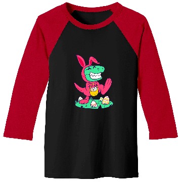 Discover Chicken Pet TRex Easter Bunny Chick Egg Hunt Easter Day Hunt Baseball Tees