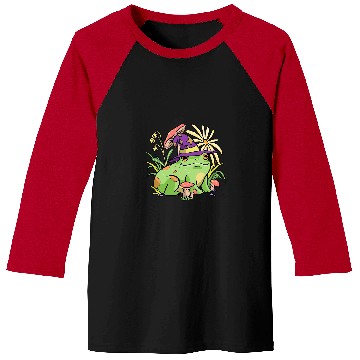 Discover Frog Pet Cottagecore Aesthetic Mushroom Wizard Hat Frog Toad Baseball Tees