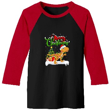 Discover Dinosaur Pet Lover xmass Lighting Santa Tyrannosaurus Christmas Baseball Tees